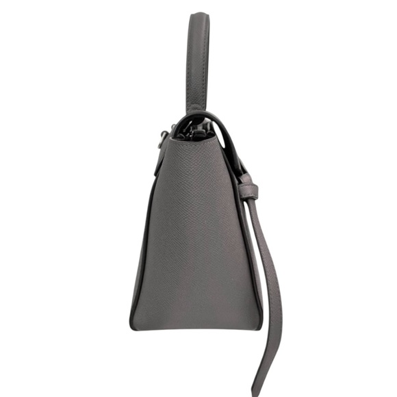 CELINE NANO BELT BAG Grained Calfskin Gray Antique Gold-Tone Metal Crossbody Bag - Picture 8 of 16